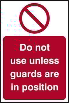 Picture of Spectrum Do Not Use Unless Guards Are In Position - SAV 200 x 300mm - SCXO-CI-11672