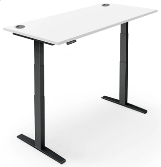 picture of Yo-Yo DESK PRO 2+ Black Frame with Light Grey Desk Top - YYO-YD-PRO-2P-B/1200700GRY