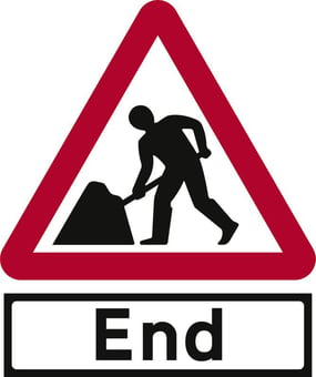 picture of Spectrum Road Works & End Supp Plate – Classic Roll Up Traffic Sign 750mm Tri – [SCXO-CI-14130]