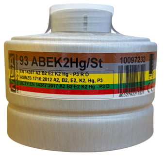Picture of MSA - 93 ABEK2 HG/P3 - Combined Filter - A2B2E2K2 - Hg -P3 R D - [MS-10097232]
