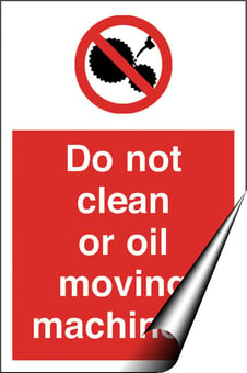 Picture of Do Not Clean or Oil Machine Sign - 200 x 300Hmm - Self Adhesive Vinyl - [AS-PR101-SAV]