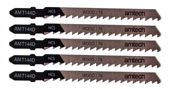 picture of Amtech 5 Piece Wood Jigsaw Blade Set - AMT144 D - [DK-M1601]