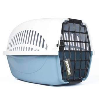 Blue pet carrier sales