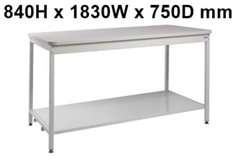 picture of QMP Mailroom Workbench - Open Bench with Lower Shelf - MFC Worktop - 840 x 1830 x 750D mm - [QM-MR841875SLXX]