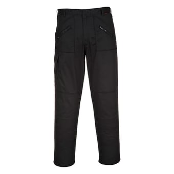 Picture of Portwest Superior Black Comfort Action Trousers - Tall Leg 33 Inch - 245g- PW-S887BKT