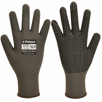 picture of Polyco Matrix D Grip Grey Gloves - BM-80-MAT