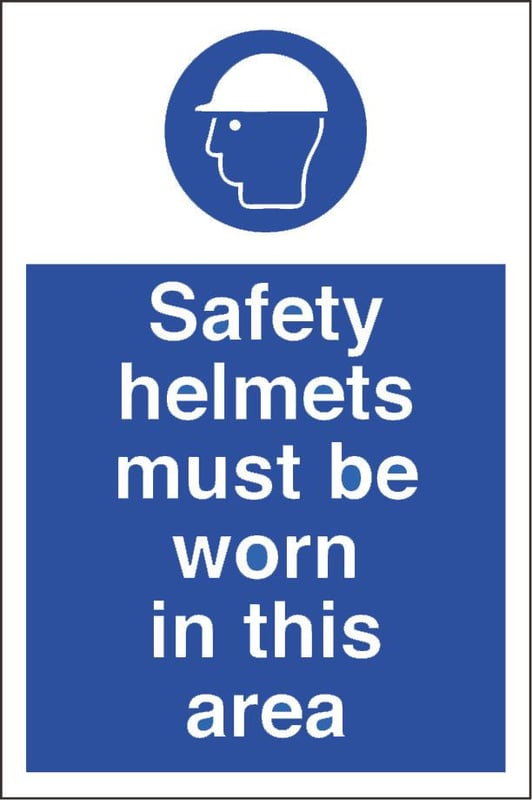 picture of Safety Helmets Area Sign LARGE - 400 X 600Hmm - Fluted Correx 4mm - [AS-CX02-FC]