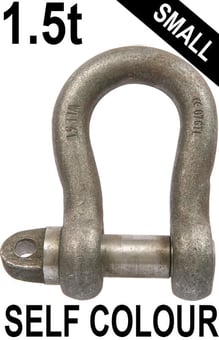 picture of 1.5t WLL Self Colour Small Bow Shackle c/w Type A Screw Collar Pin - 5/8" X 3/4" - [GT-HTSBSC1.5]