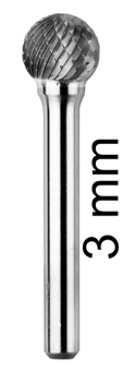 picture of Abracs Carbide Burr Ball - D Shape - 3.0mm Spindle Diameter - [ABR-CBD030303DC]