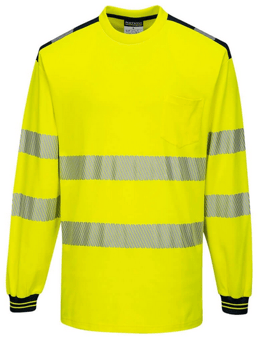 picture of Portwest - PW3 Hi-Vis Yellow/Black T-Shirt Long Sleeve - PW-T185YBR
