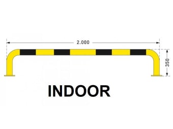 picture of BLACK BULL Protection Guard - Indoor Use - (H)350 x (W)2000mm - Yellow/Black - [MV-195.29.703]
