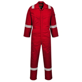 picture of Portwest - Red Araflame Silver Coverall - PW-AF73RER