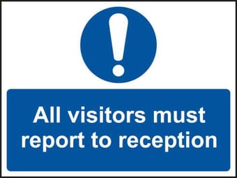 picture of Spectrum All visitors must report to reception – RPVC 600 x 450mm – SCXO-CI-11461