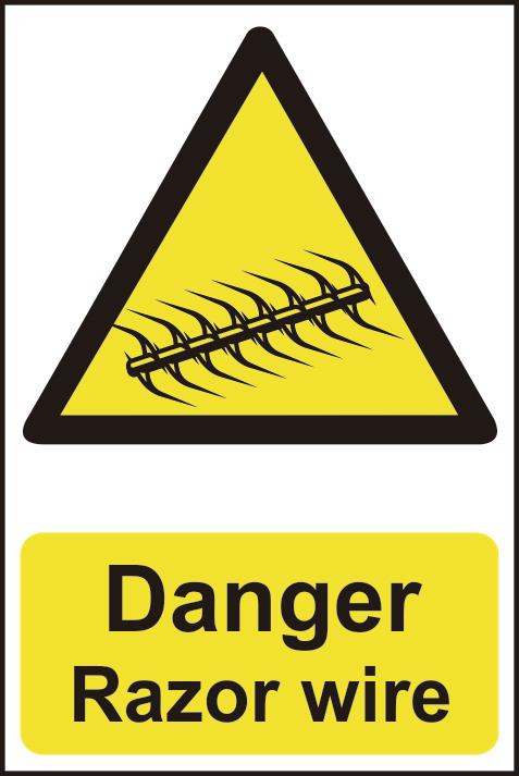 picture of Spectrum Danger Razor Wire - RPVC 200 x 300mm - SCXO-CI-11158