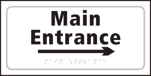 picture of Main entrance arrow right – Taktyle (300 x 150mm) – SCXO-CI-TK0352BKWH