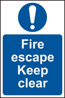 Picture of Spectrum Fire escape Keep clear - RPVC 400 x 600mm - SCXO-CI-11421