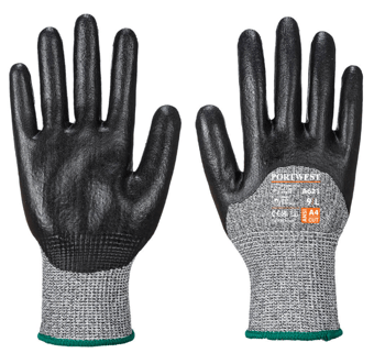 picture of Portwest A621 Cut 3/4 Nitrile Foam Glove Black - PW-A621BKR