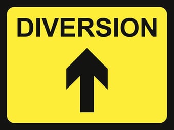 Picture of Spectrum 600 x 450mm Temporary Sign - Diversion - Arrow Up - [SCXO-CI-13185-1]