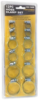 picture of Manmax - Hose Clamp Set - 12 Pieces in 3 Different Sizes - [AF-5060339463599]