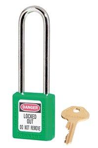 Picture of Master Lock Green Zenex 410LTGRN Long Shackle Lockout Padlock - [MA-410LTGRN]