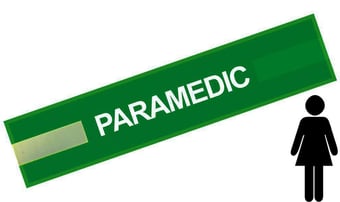 picture of Green - Ladies Pre Printed Arm band - Paramedic - 10cm x 45cm - Single - [IH-ARMBAND-G-PMED-W-S]