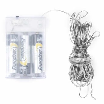 picture of Hill Interiors 100 LED Battery Micro Lights Silver Wire - [PRMH-HI-20017] - (HP)
