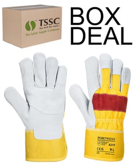 picture of Portwest A219 Classic Chrome Rigger Yellow/Red Gloves - Box Deal 120 Pairs - [IH-PWA219YREXL]