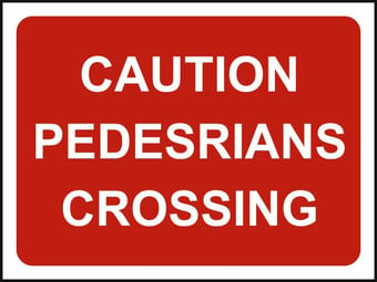 picture of Spectrum 1050 x 750mm Temporary Sign – Caution Pedestrians Crossing – [SCXO-CI-13182-1]