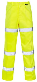 Picture of Hi Vis POLYCOTTON Yellow Trousers  - Tall Leg - ST-PC38942-F