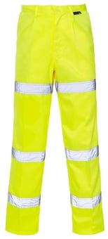Picture of Hi Vis POLYCOTTON Yellow Trousers  - Tall Leg - ST-PC3894-F