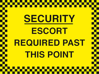 Picture of Security Escort Required Past this Point Sign - 400 x 300Hmm - Rigid Plastic - [AS-SEC7-RP]