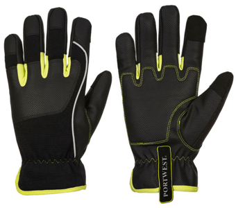 Picture of Portwest A771 PW3 Tradesman Black/Yellow Gloves - Pair - PW-A771BKY