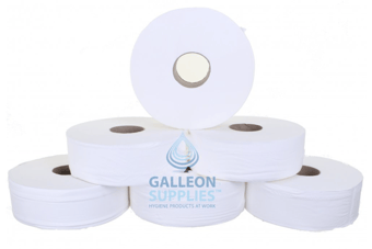 picture of Galleon Jumbo Toilet Rolls - 2 Ply - 3" Core - 400m Per Roll  - 6 Rolls - [GU-4192] - (LP)