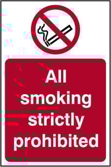 Picture of Spectrum All Smoking Strictly Prohibited - RPVC 400 x 600mm - SCXO-CI-11835
