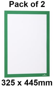 picture of Durable Self-adhesive Infoframe Duraframe Green A3 - 325 x 445mm - Pack of 2 - [DL-487305]