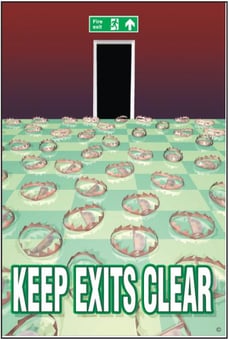 Picture of Keep Exits Clear Poster - 525 x 775Hmm - Encapsulated Paper - [AS-POS5]