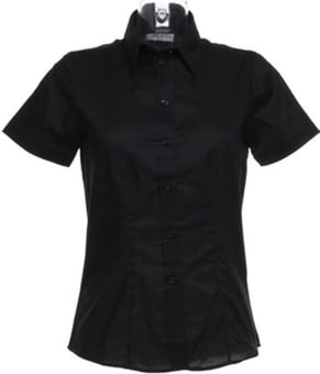 Picture of Kustom Kit Ladies Short Sleeved Shirt - Black - BT-KK360-BLCK