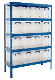 picture of BiGDUG Shelving Kit - 1780h x 1200w x 450d mm - 5 Levels - 16 x 24L Really Useful Boxes - [BDU-RUBK15C] - (LP)