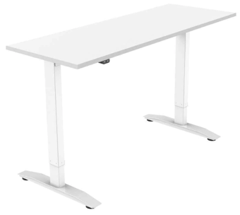 picture of Yo-Yo DESK PRO 1 White Frame with White Desk Top - YYO-YD-PRO-1-W/1000600WHI