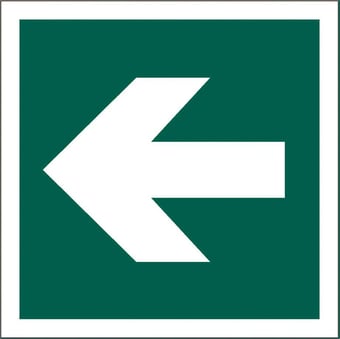 picture of Arrow Sign Straight White on Green - 125 x 125Hmm - Rigid Plastic - [AS-SA29-RP]