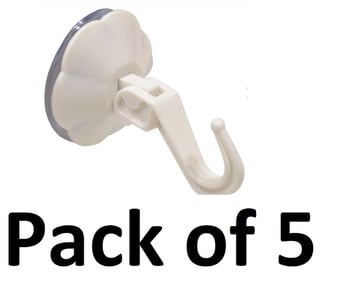 picture of White Plastic Lever Suction Hooks - Pack of 5 - [CI-HE95P]