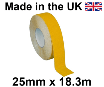 picture of Heskins - Coarse Safety Grip Tape - YELLOW - 25mm x 18.3m Roll - [HE-H3402Y-YELLOW-25]