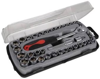 picture of 39 Pieces Compact Socket Set in Storage Case - [SI-633754]