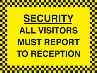 picture of Security All Visitors Must Report to Reception Sign - 400 x 300Hmm - Rigid Plastic - [AS-SEC2-RP]