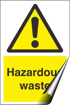 picture of Hazardous Waste Sign - 200 x 300Hmm - Self Adhesive Vinyl - [AS-WA217-SAV]