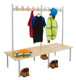 picture of BiGDUG Double Sided Changing Room Bench - 20 Hooks - 1750h x 2000w x 780d mm - [BDU-CHCBD20]