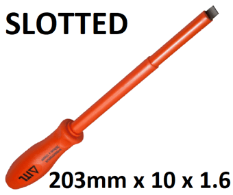 picture of ITL - Insulated Flat Screwdriver - 203mm x 10 x 1.6 - Slotted - [IT-01960]