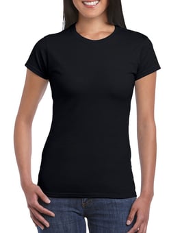 picture of Gildan 64000L Softstyle Black Ladies T-Shirt - BT-64000L-BLACK
