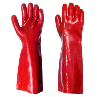picture of SupremeTTF Red PVC Long Arm Heavy Duty Gauntlet - HT-PVC-R-40 - (PS)