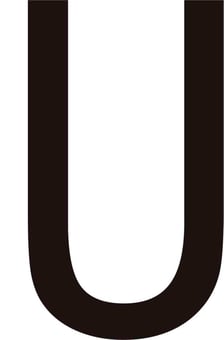Picture of Spectrum 75mm Black Vinyl - Character ‘U’ - Pack of 10 - SCXO-CI-SVB02UL